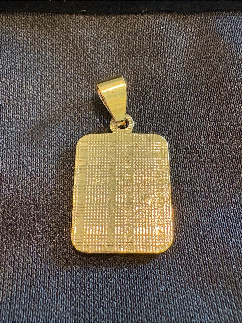 Gold Initial 'B' Rectangular Pendant - Picture 2 of 2